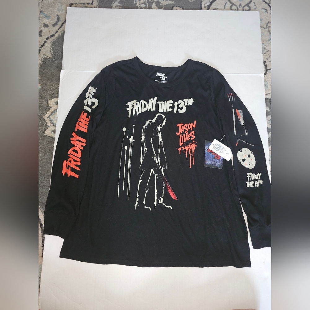 ❤️NWT TORRID TEE - FRIDAY THE 13TH JASON VOORHEES LIVES - LONG SLEEVE  SIZE 00